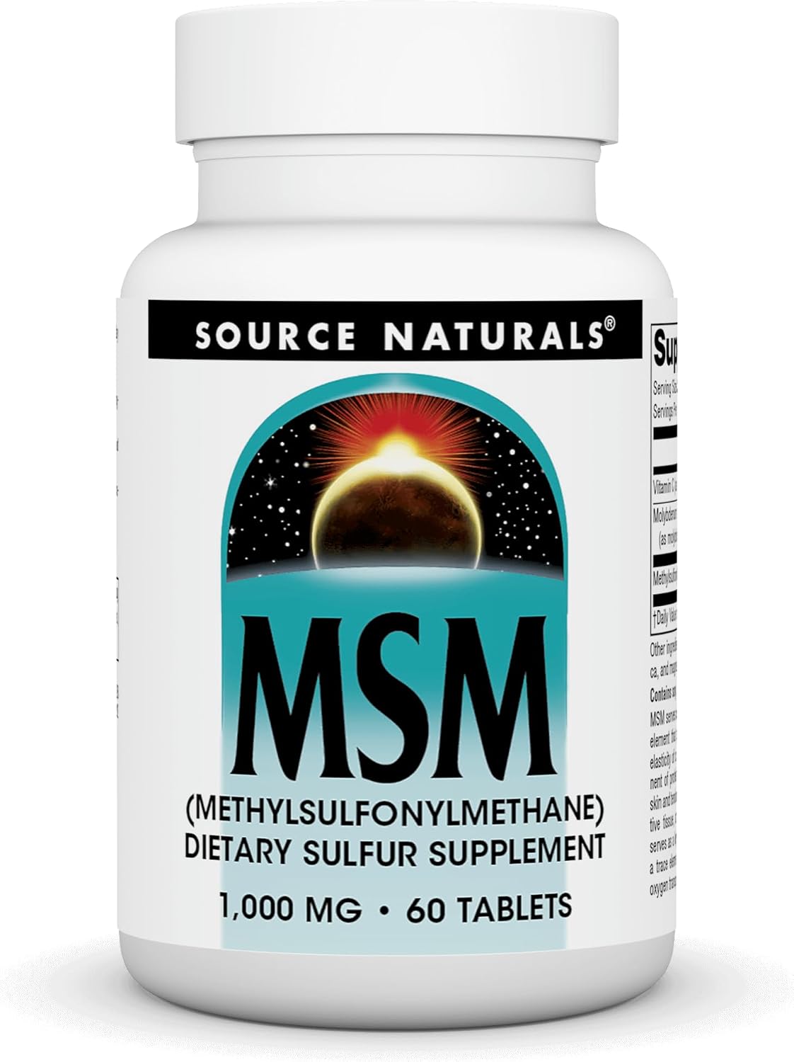 Source Naturals MSM (methylsulphonylmethane), 1000 mg - 60 Tablets - görsel 1