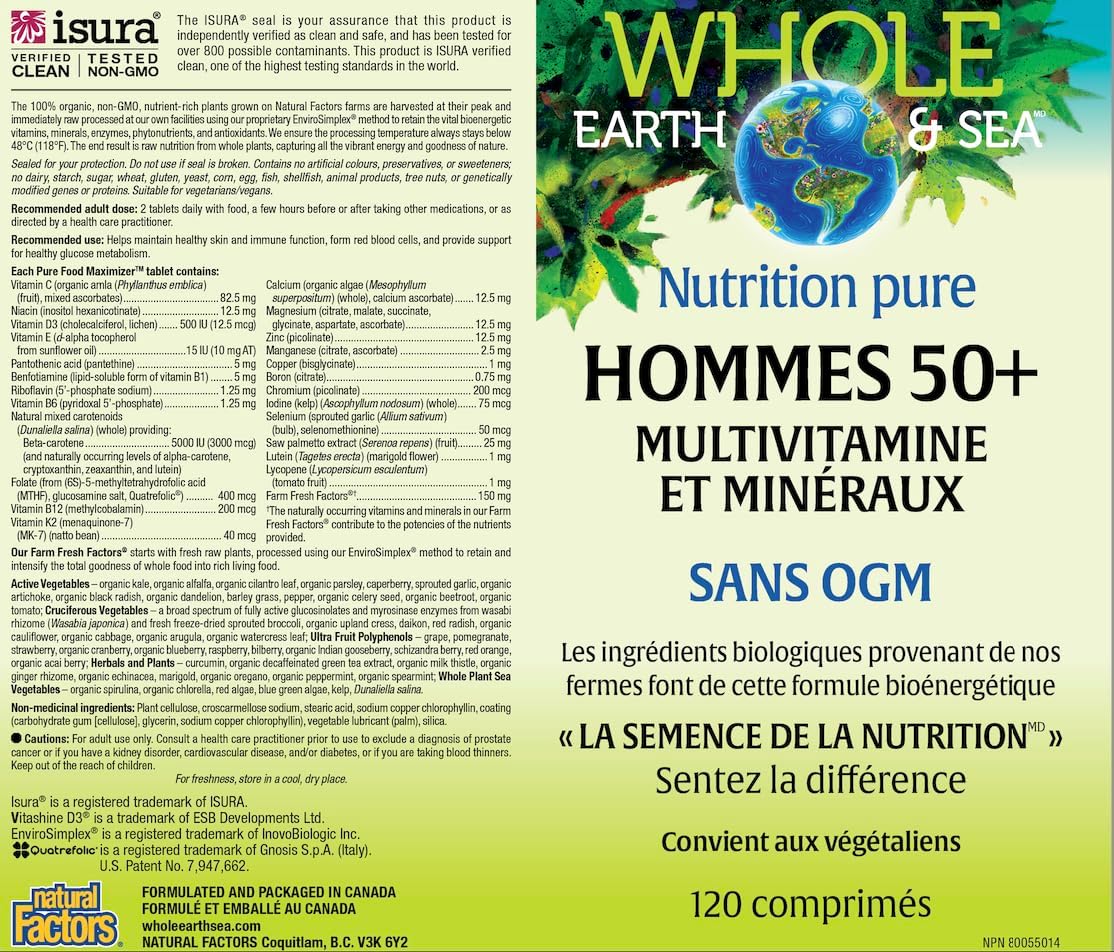 Natural Factors Whole Earth & Sea Men's 50+ Multivitamin & Mineral - görsel 7