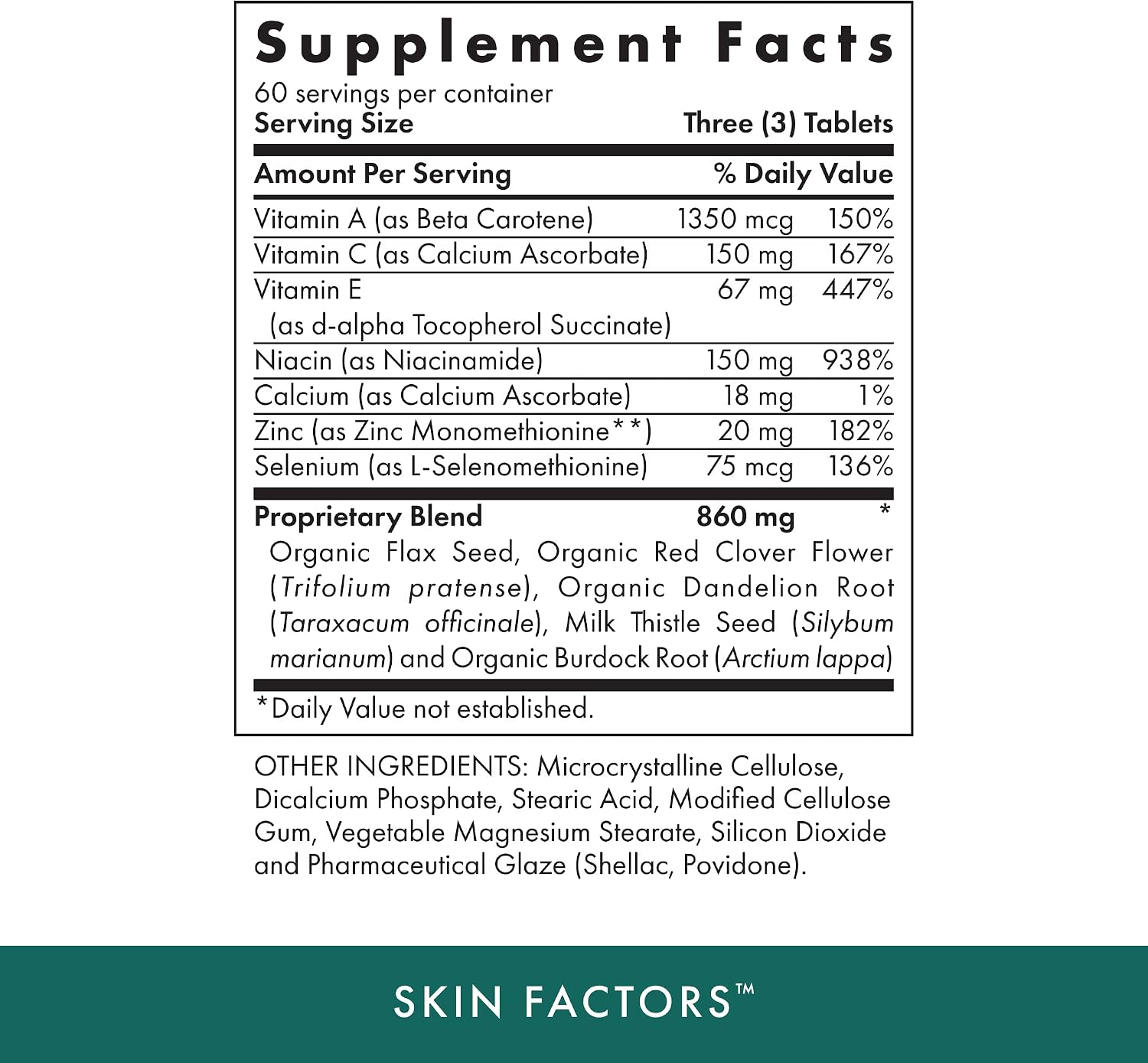 Michael's Health Skin Factors - 90 Vegetarian Tablets - görsel 2