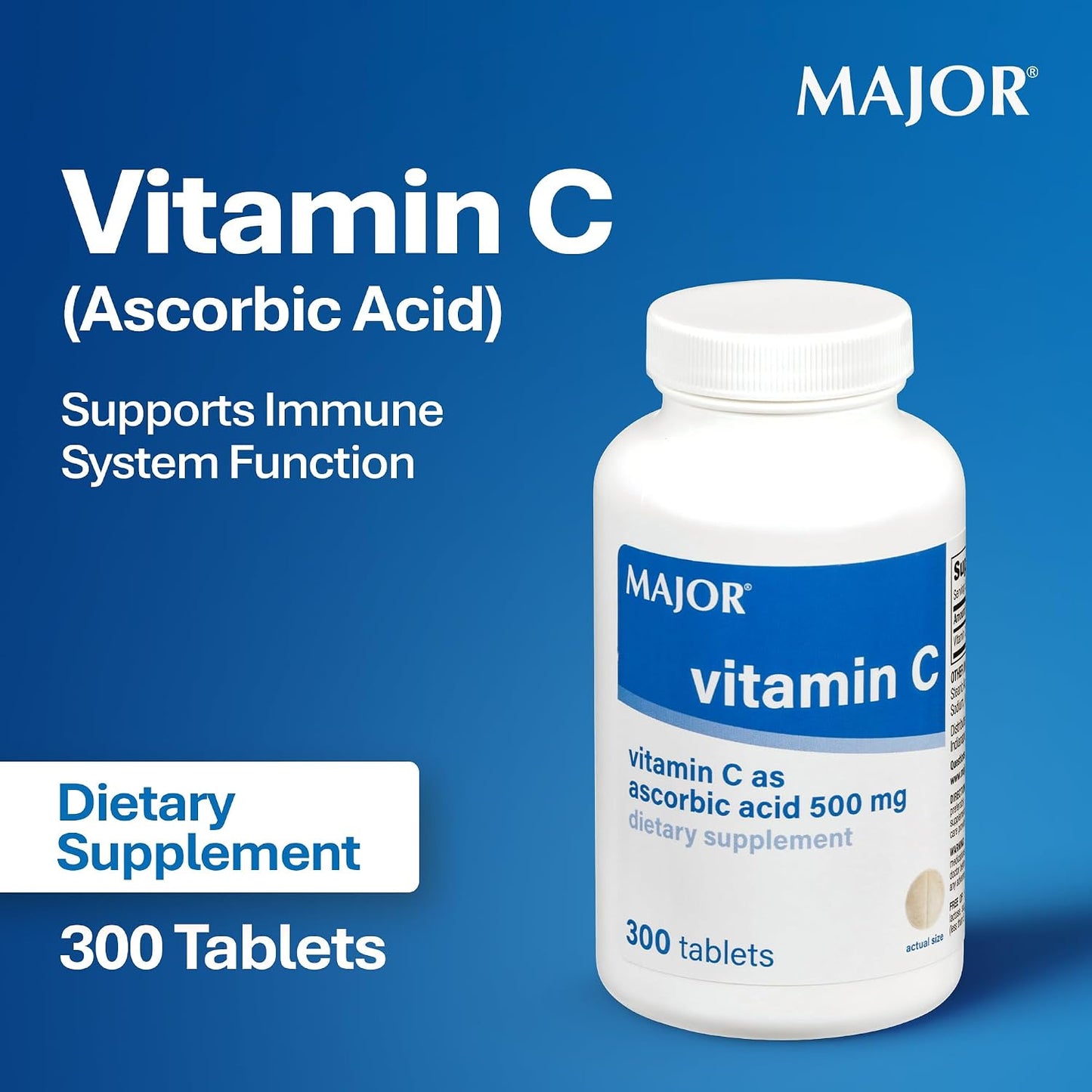 MAJOR Vitamin C-500 mg Ascorbic Acid Tablets – 300 Count - görsel 4