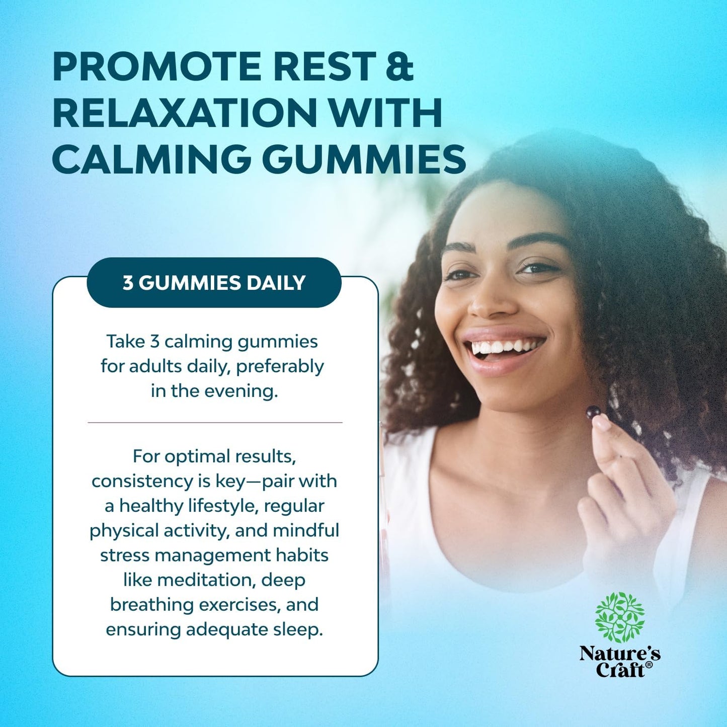 Pure Calm and Relaxing Magnesium Supplement – Magnesium for Stress Support & Rest Ease for Adults – High Absorption Mg Citrate Gummies with L Theanine & Ashwagandha for Muscle Cramps – 90 Count - görsel 3