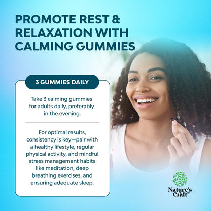 Pure Calm and Relaxing Magnesium Supplement – Magnesium for Stress Support & Rest Ease for Adults – High Absorption Mg Citrate Gummies with L Theanine & Ashwagandha for Muscle Cramps – 90 Count