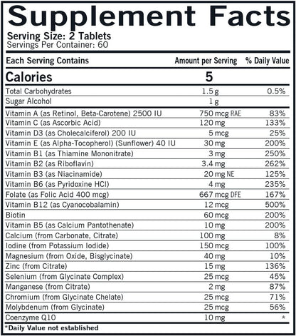 Kirkman Children's Chewable Multivitamin & Mineral – 120 Tablets (Natural Mango Peach Flavour)