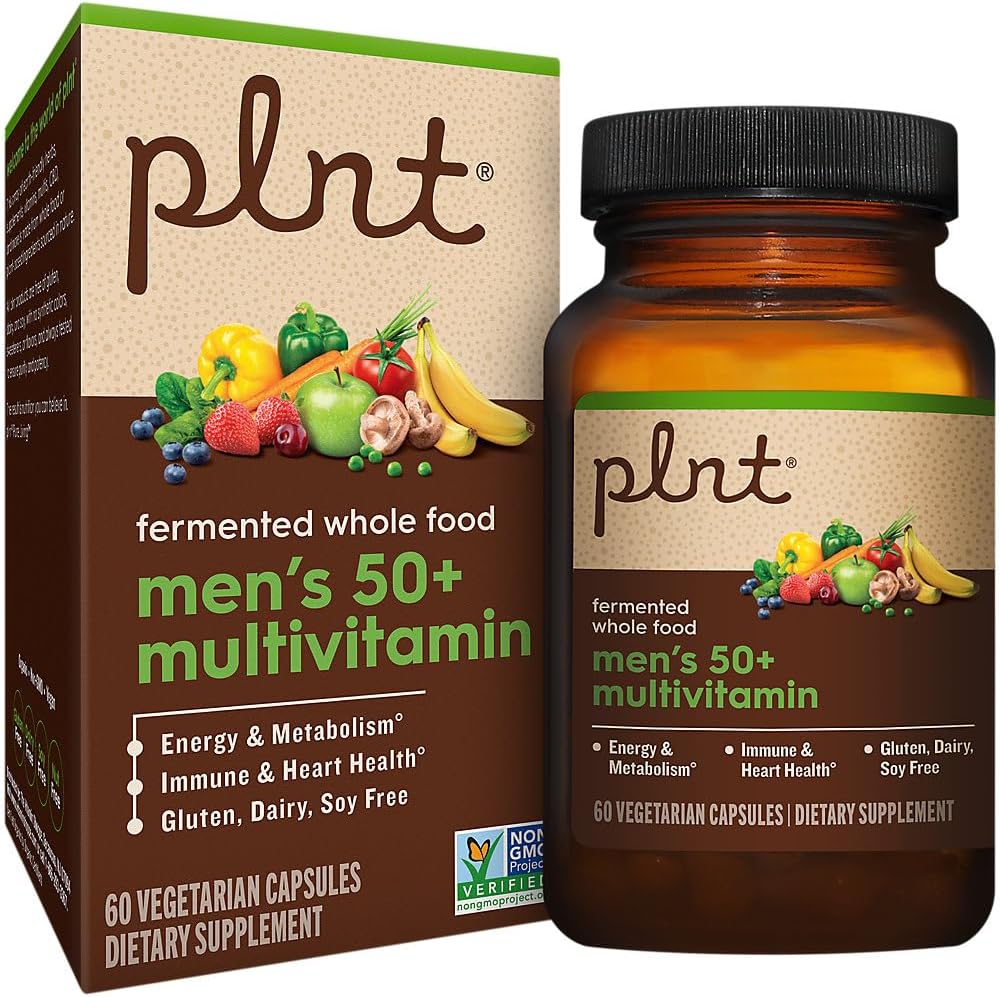 plnt Fermented Whole Food Men's 50+ Multivitamin (60 Vegan Capsules) - görsel 1