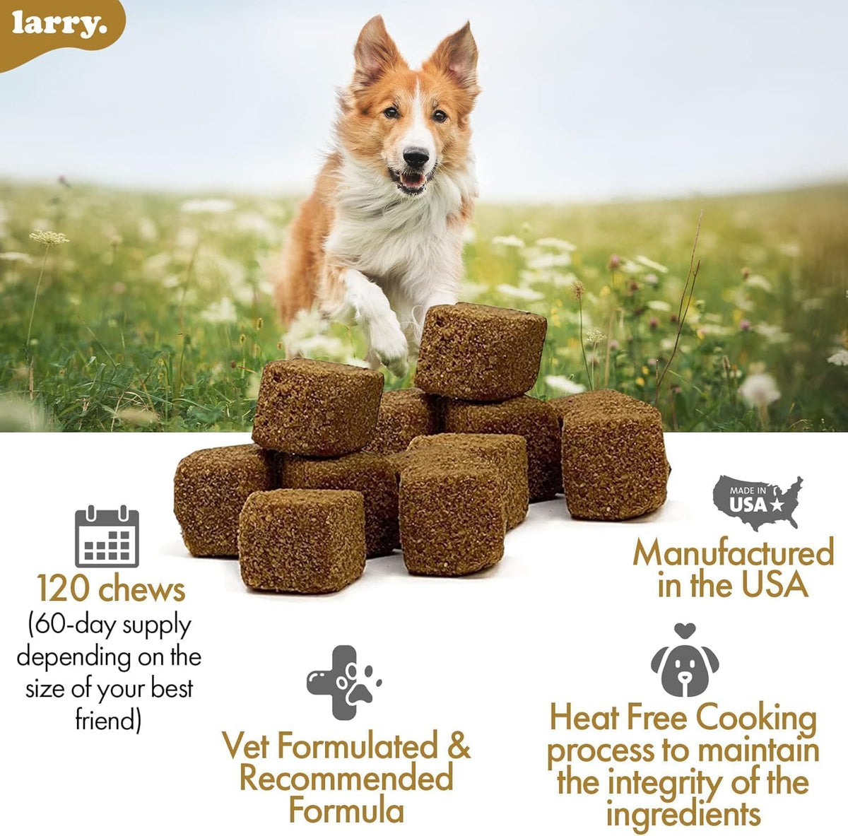 Larry 8-in-1 Multivitamin for Dogs | Heart, Digestion, Liver, Skin, Coat, & Joint Support | 60 Soft Chews - görsel 5