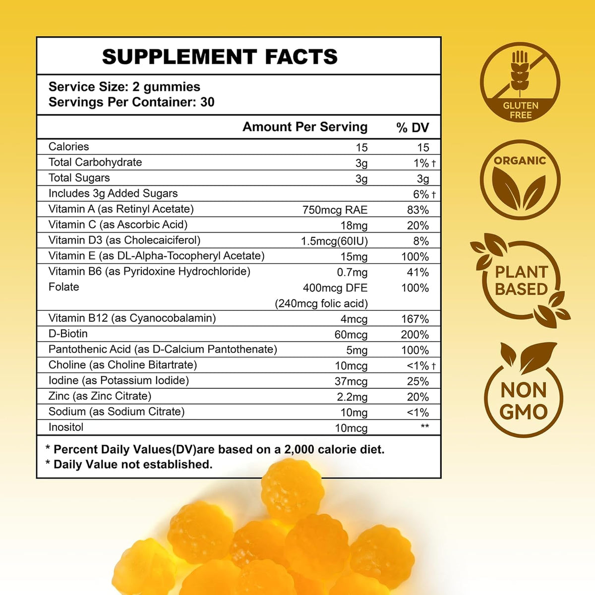 Aromlife Fibro Inositol Gummies - Natural Folate & Vitamins B6 & B12 - 60 Orange Flavour Women's Gummies for Daily Balance - görsel 8