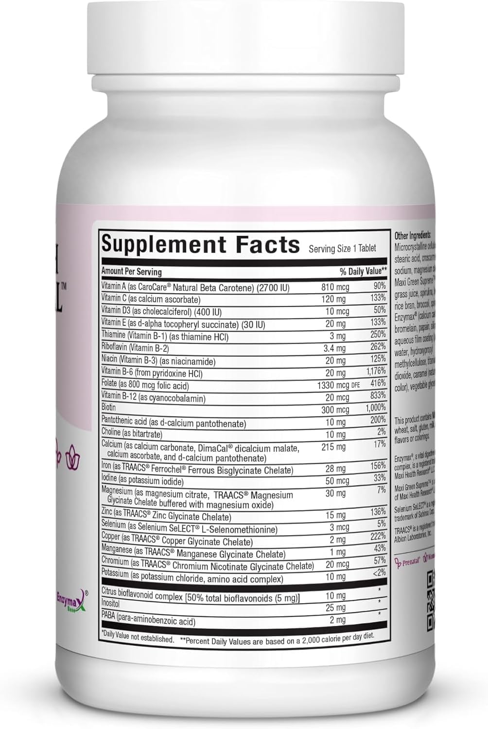 Maxi Health Prenatal Vitamins for Women – Once Daily with Iron, Folate, Choline and Vitamin D3 – 60 Tablets - görsel 2