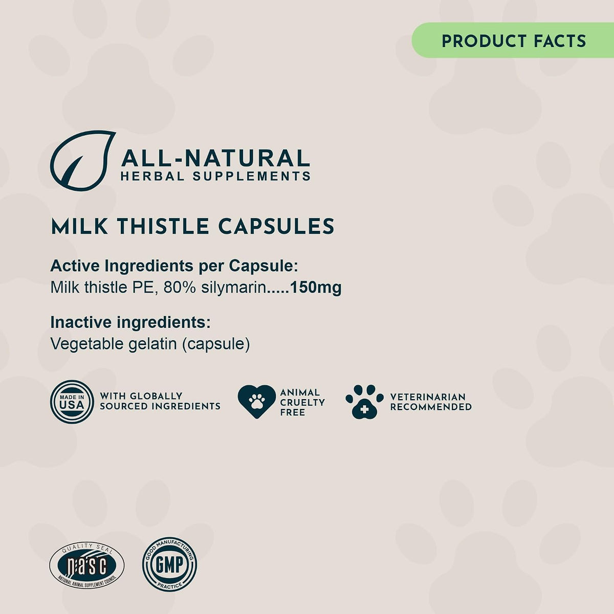 Milk Thistle for Dogs & Cats - Liver Support Supplement, 150mg, 30 Capsules - görsel 7