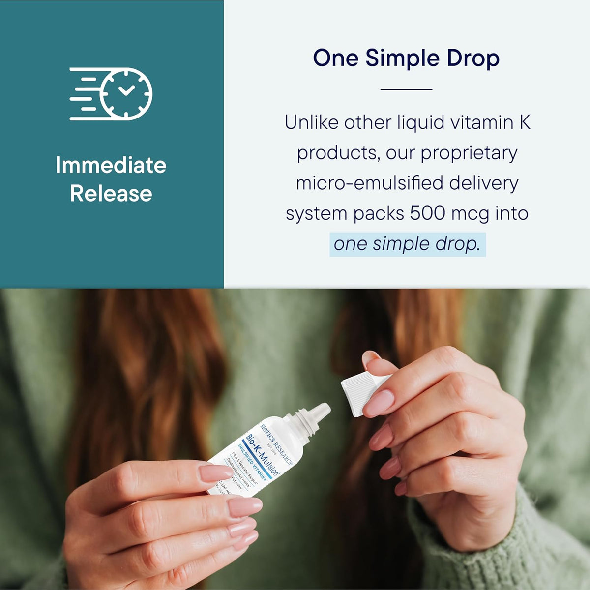 BIOTICS RESEARCH Bio K Mulsion Liquid Vitamin K1 Drops - 500 mcg - görsel 3