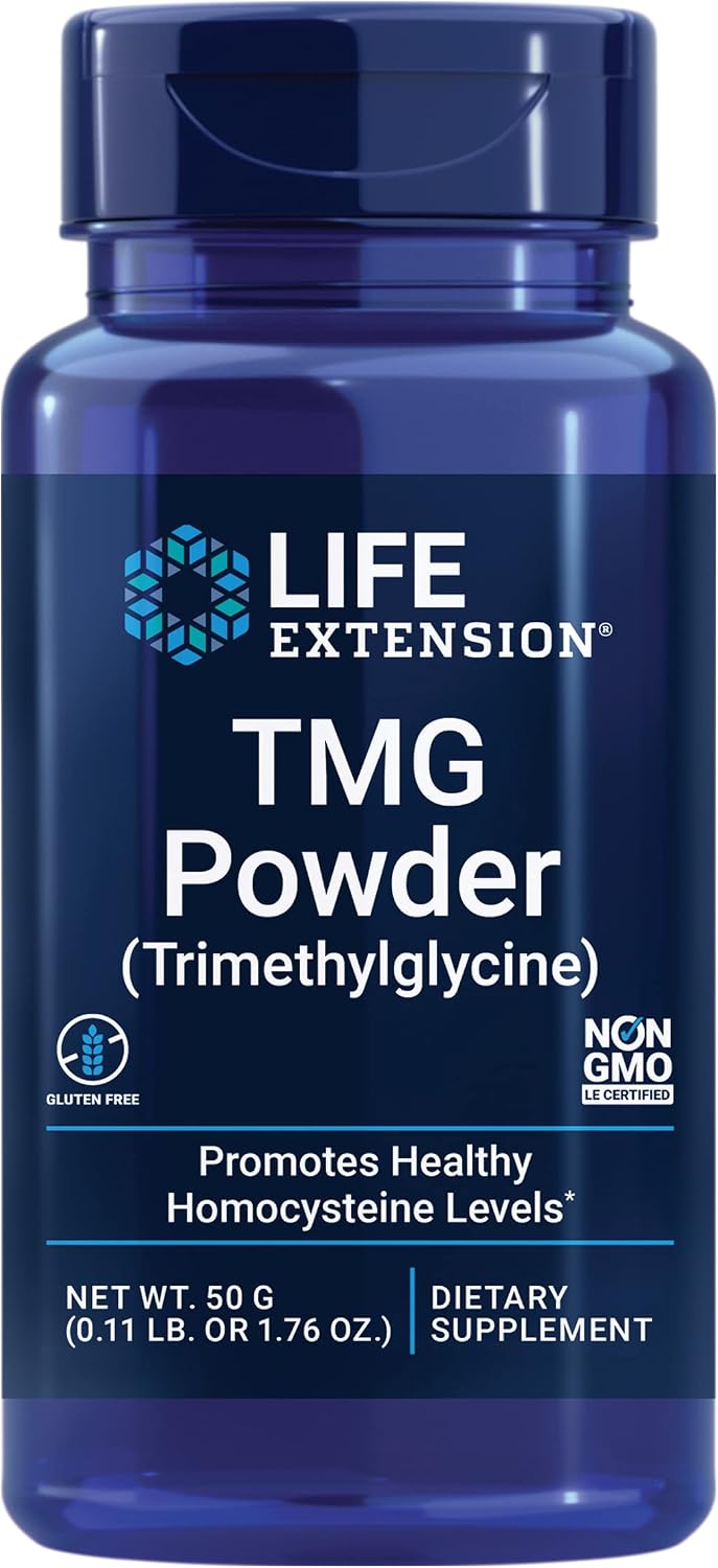 Life Extension TMG Powder – Trimethylglycine – Heart Health & Homocysteine Support – 50 g - görsel 1