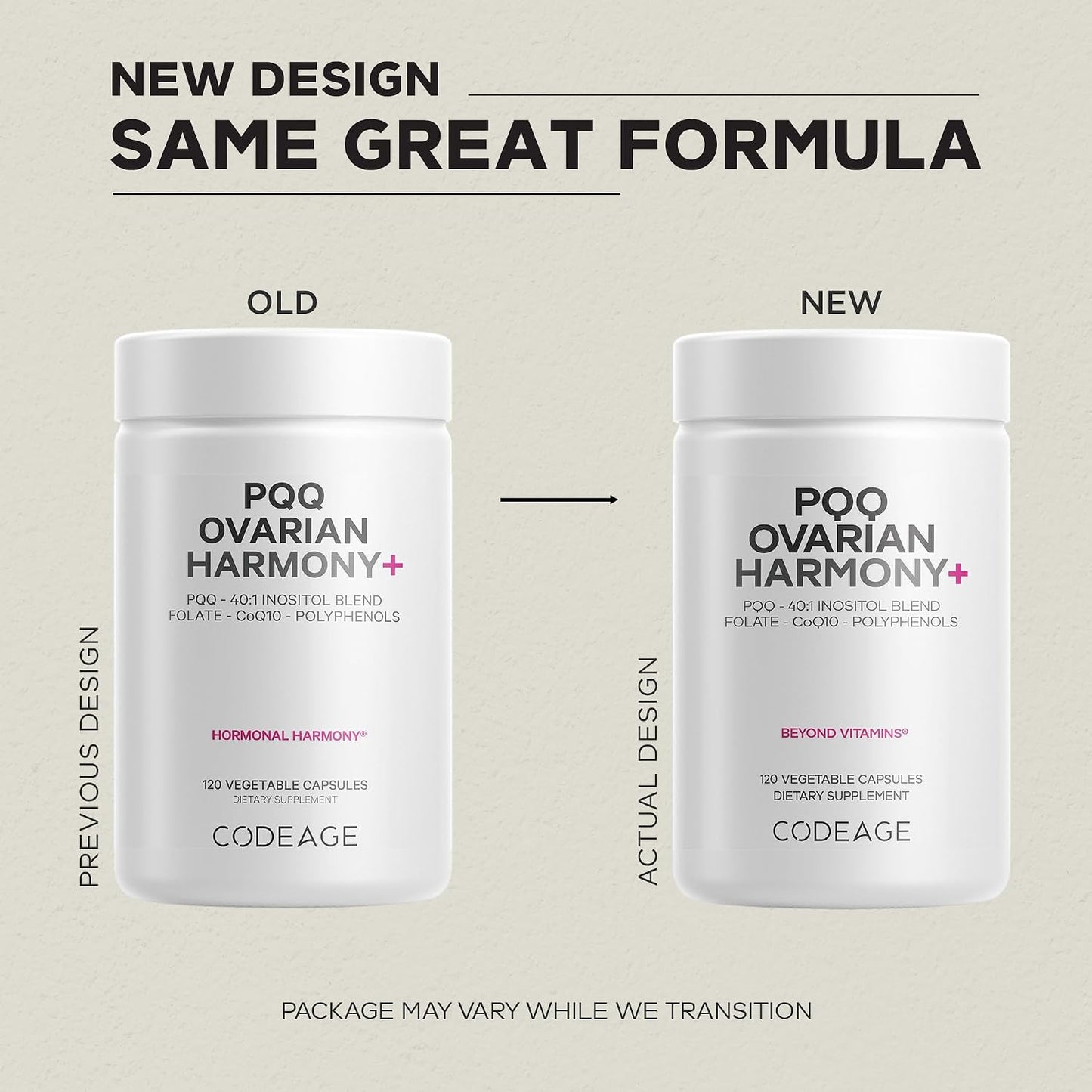 Codeage PQQ Ovarian Harmony+ Food Supplement - PQQ (Pyrroloquinoline Quinone), Myo-Inositol & D-Chiro-Inositol 40:1 Blend, Folate 5-MTHF, CoQ10, Wild Blueberry - Liposomal Delivery - Non-GMO - 120 Capsules - görsel 3