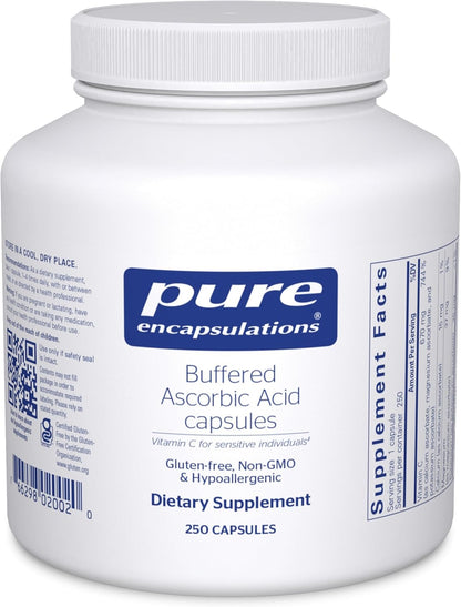 Pure Encapsulations Buffered Ascorbic Acid Capsules | Vitamin C for Sensitive Individuals | 90 Capsules