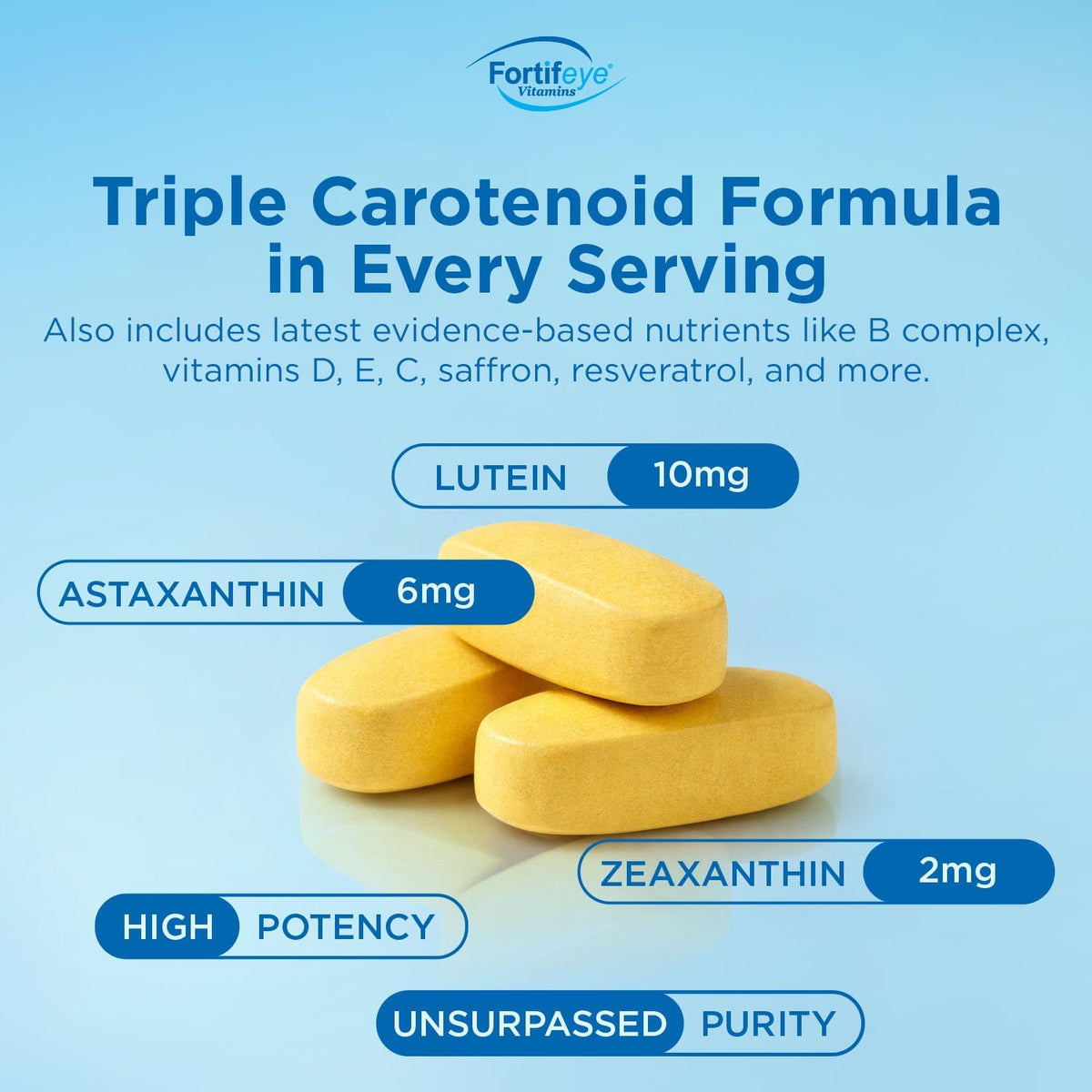 Fortifeye Macular Defence Multivitamin - All-Natural Eye & Body Supplement with Lutein & Zeaxanthin, 90 Tablets - görsel 3