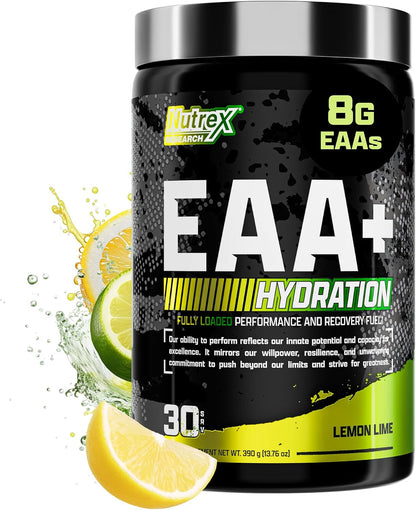 Nutrex Research EAA Hydration | EAA + BCAA Powder | 30 Servings (Lemon & Lime)