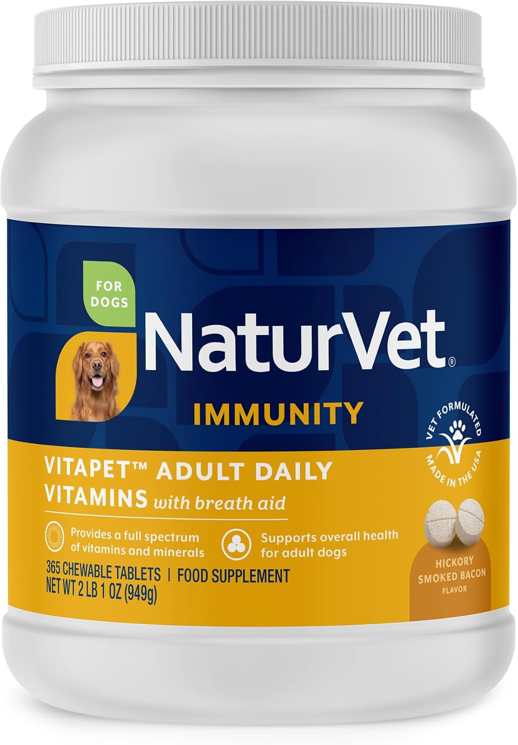 NaturVet Vita Pet Adult Plus Breath Aid Tablets - Time Release, 365 Count - görsel 1