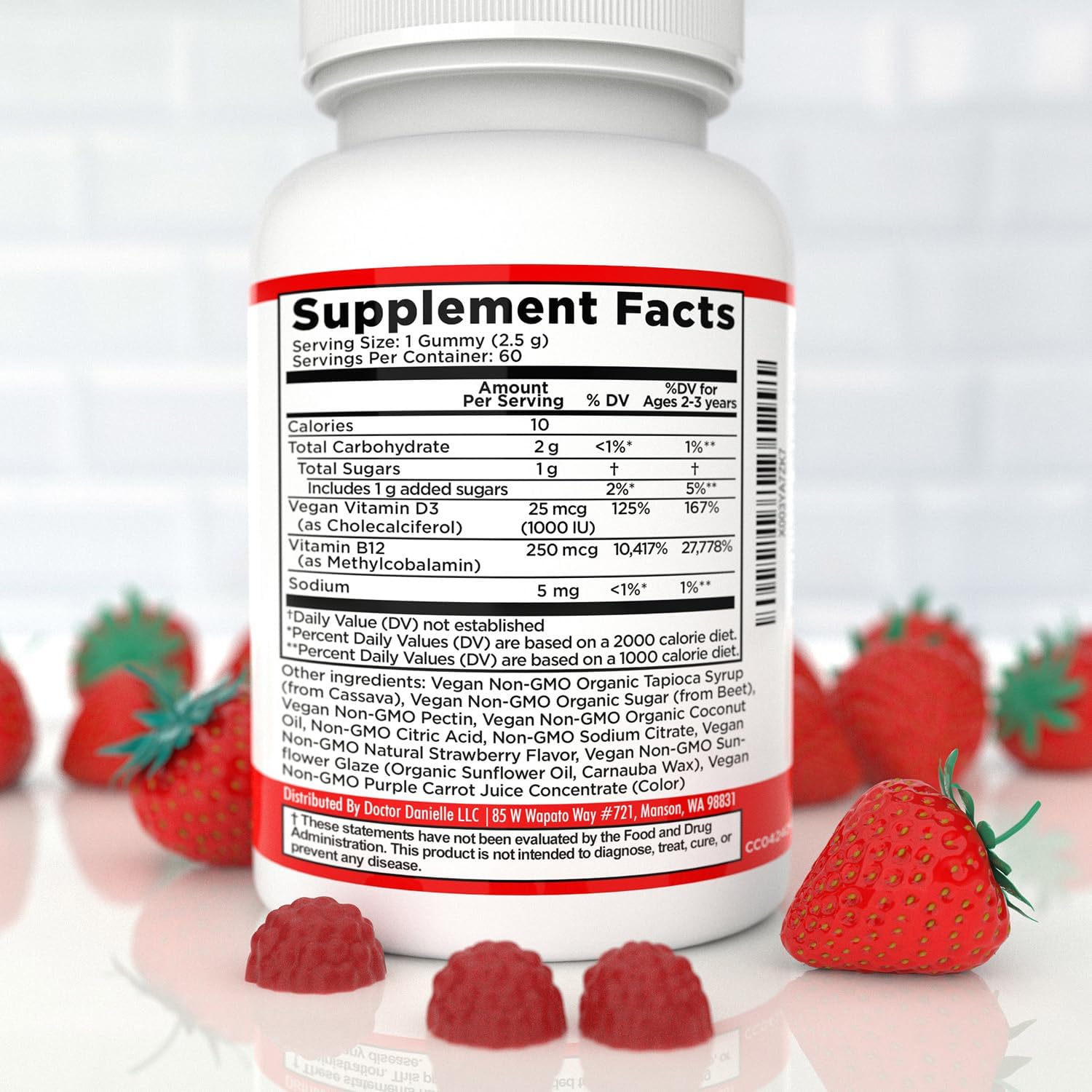 Dr. Danielle Vitamin D3 1000 IU and B12 250 mcg Gummies (60 Gummies) - görsel 3