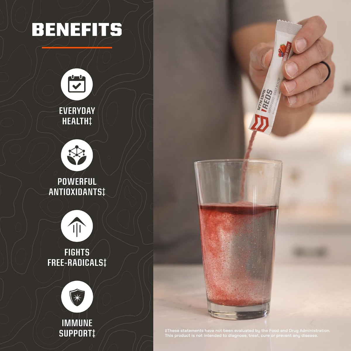 MTN OPS Reds Super Reds Antioxidant Drink Powder – 30 Stick Packs - görsel 3