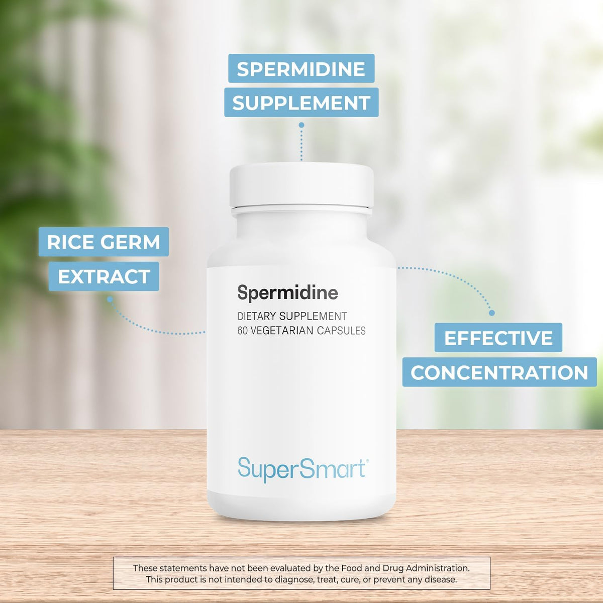 Supersmart – Spermidine 3 mg per Day – Rice Starch Extract Supplement | Non-GMO & Gluten-free – 60 Vegetarian Capsules - görsel 3