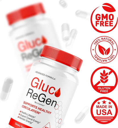 GlucoRegen Capsules – Premium Advanced Support Formula (Pack of 5, 150 Capsules)