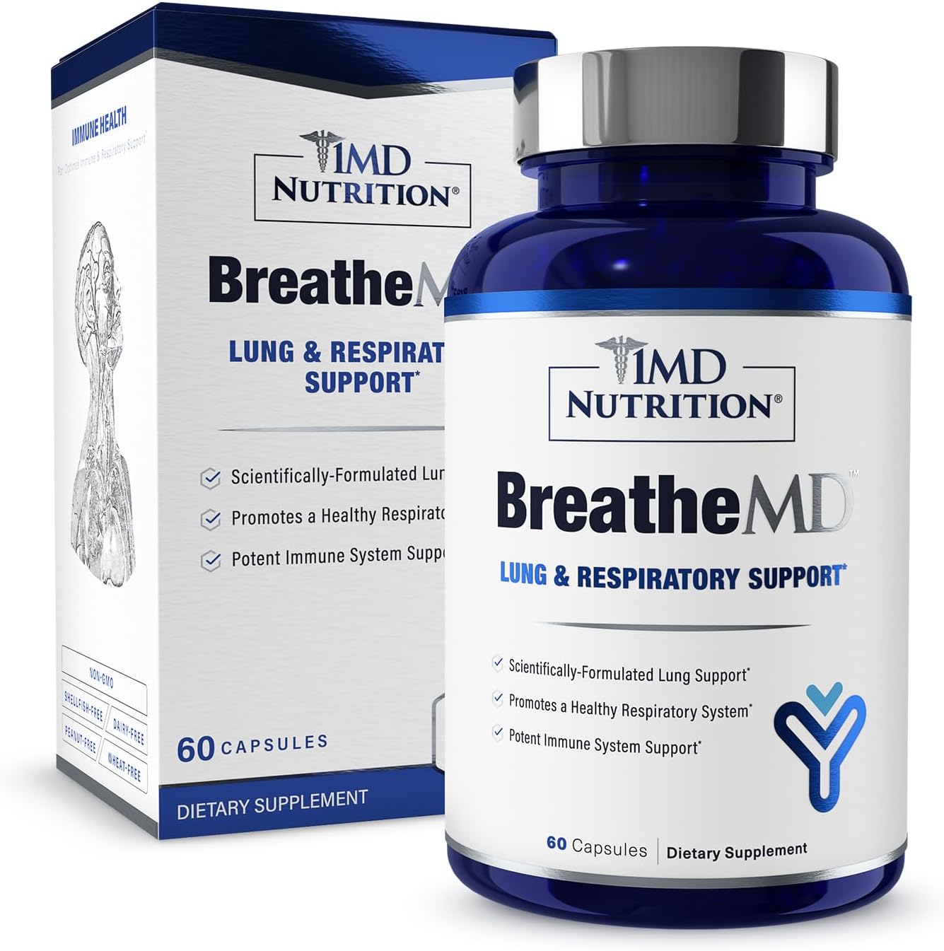 1MD Nutrition BreatheMD – Lung and Respiratory Support Supplement - görsel 1
