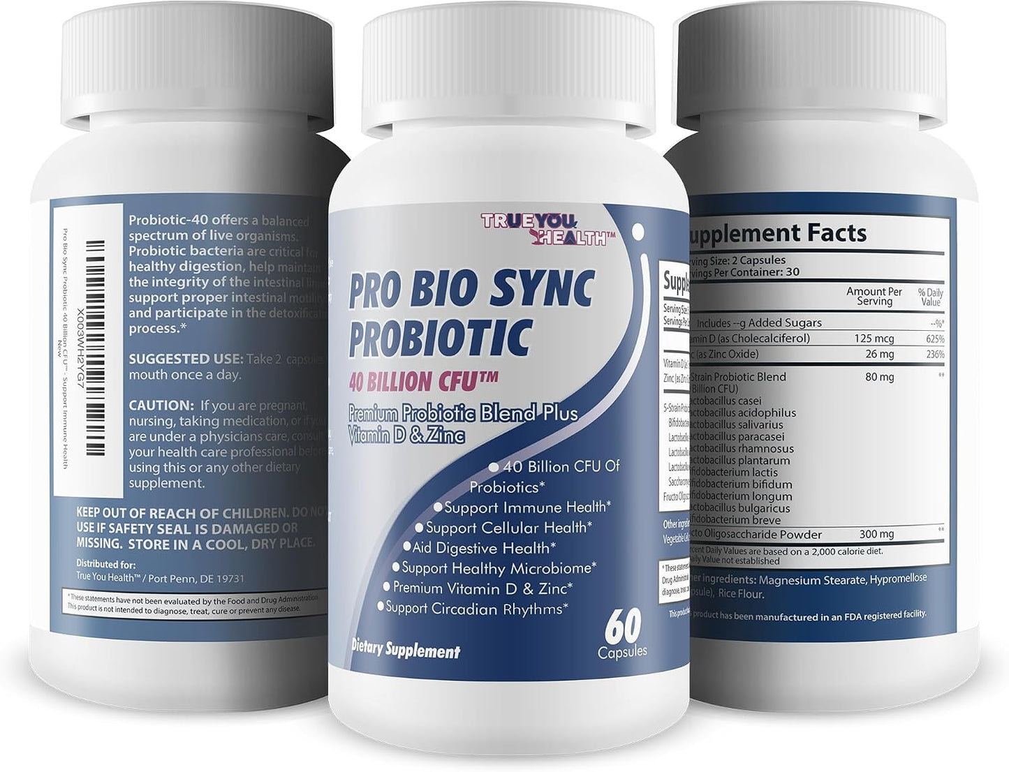 Pro Bio Sync Probiotic 40 Billion CFU – Premium Probiotic Supplement with Immune Support - görsel 4