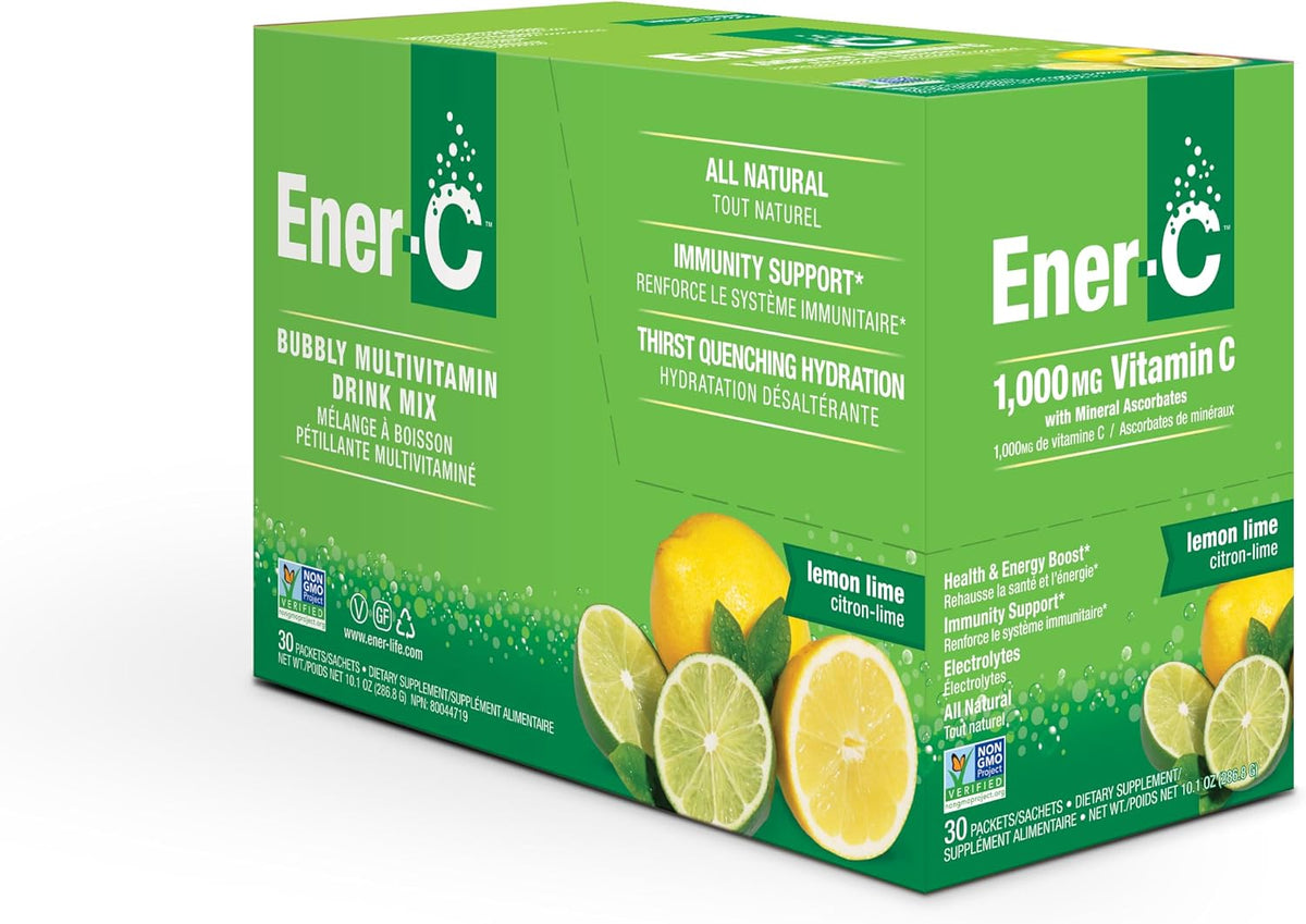 Ener-C Multivitamin Drink Mix, Electrolytes Powder – Lemon Lime, 30 Sachets - görsel 2