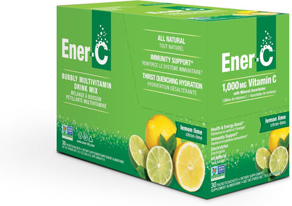 Ener-C Multivitamin Drink Mix, Electrolytes Powder – Lemon Lime, 30 Sachets