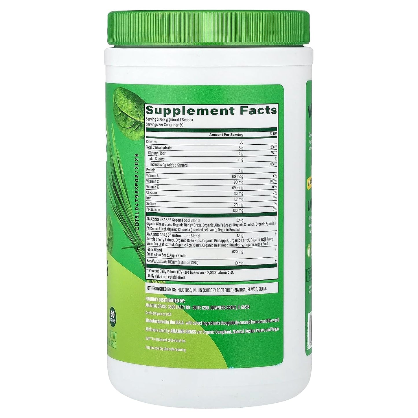 Amazing Grass Green SuperFood Original, 60 Servings, 482g - görsel 2