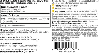 Klaire Labs DHEA 50mg – Micronised, Hypoallergenic Supplement