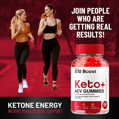 X10 Boost Keto ACV Gummies – 1000mg, with B12, Beetroot Juice & Pomegranate (3 Pack, 180 Gummies)