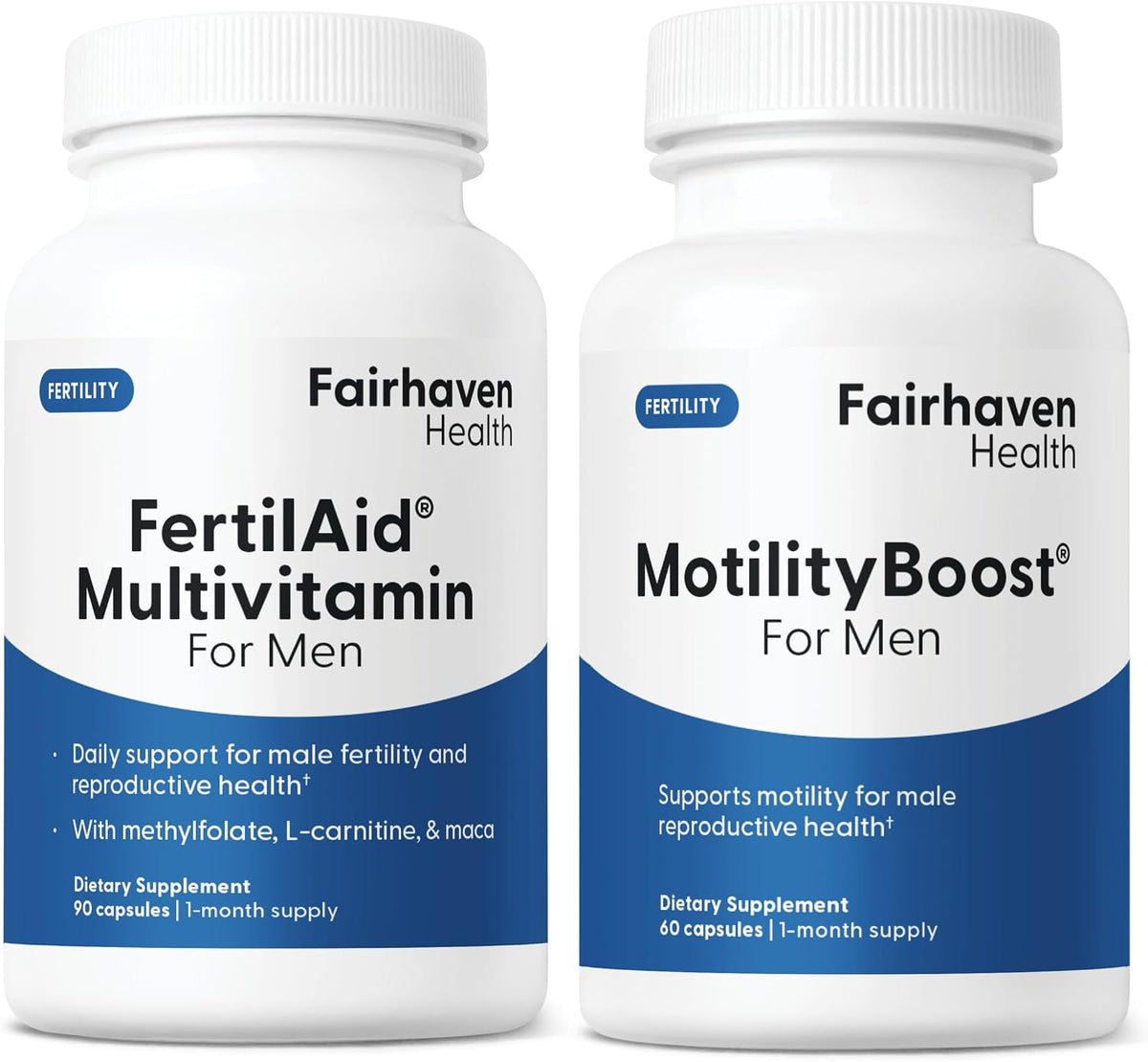 FertilAid for Men and MotilityBoost Combo - Male Fertility Supplement with L-Carnitine, CoQ10, Zinc - 150 Capsules - görsel 1