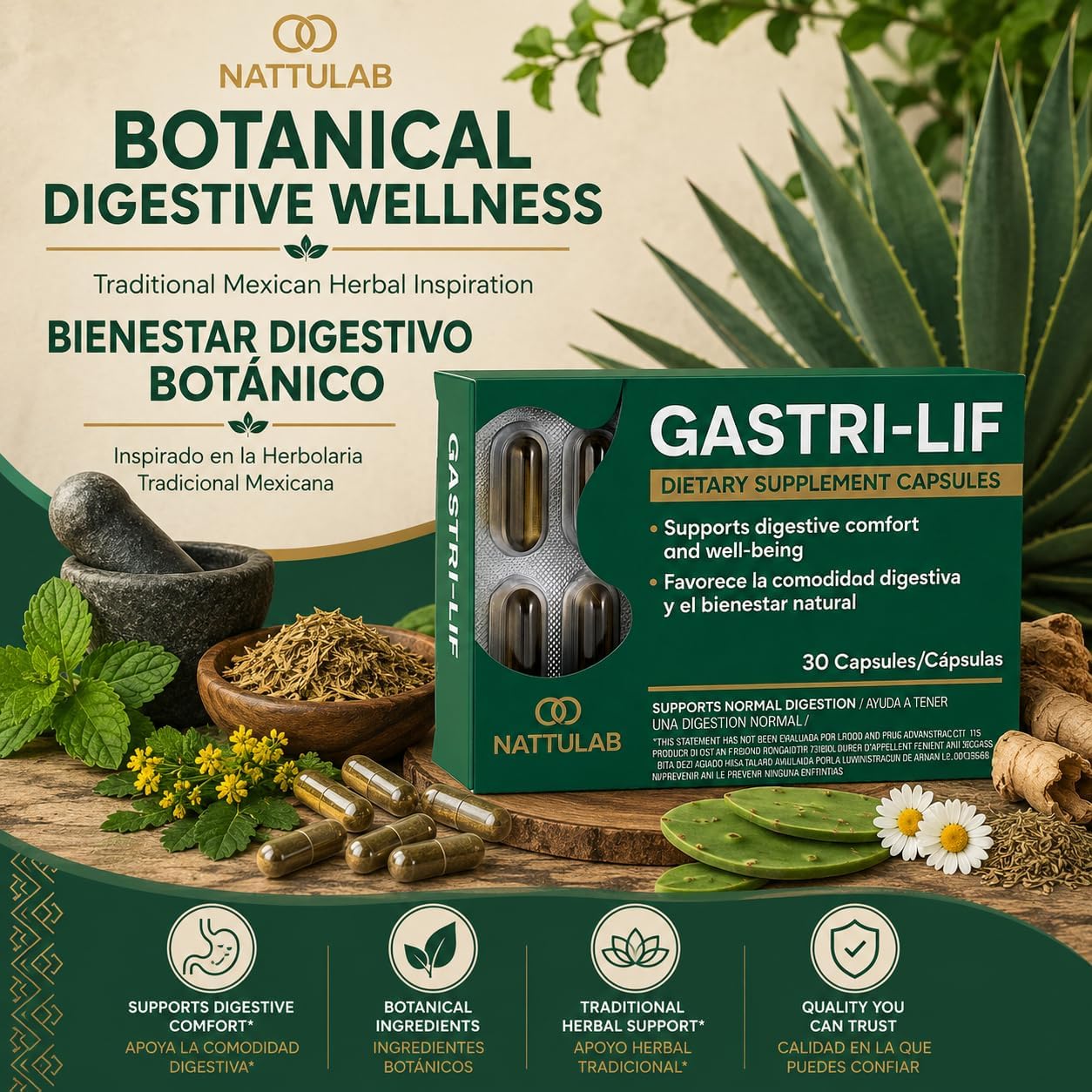GASTRI-LIF – Traditional Herbal Food Supplement for Digestive Comfort – 30 Capsules - görsel 2