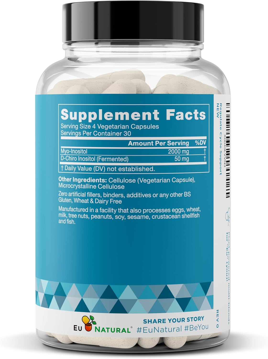 Regulate Cycle Support - Hormone Balance with Optimal 40:1 Myo-Inositol & D-Chiro Inositol - 120 Vegan Capsules - görsel 8