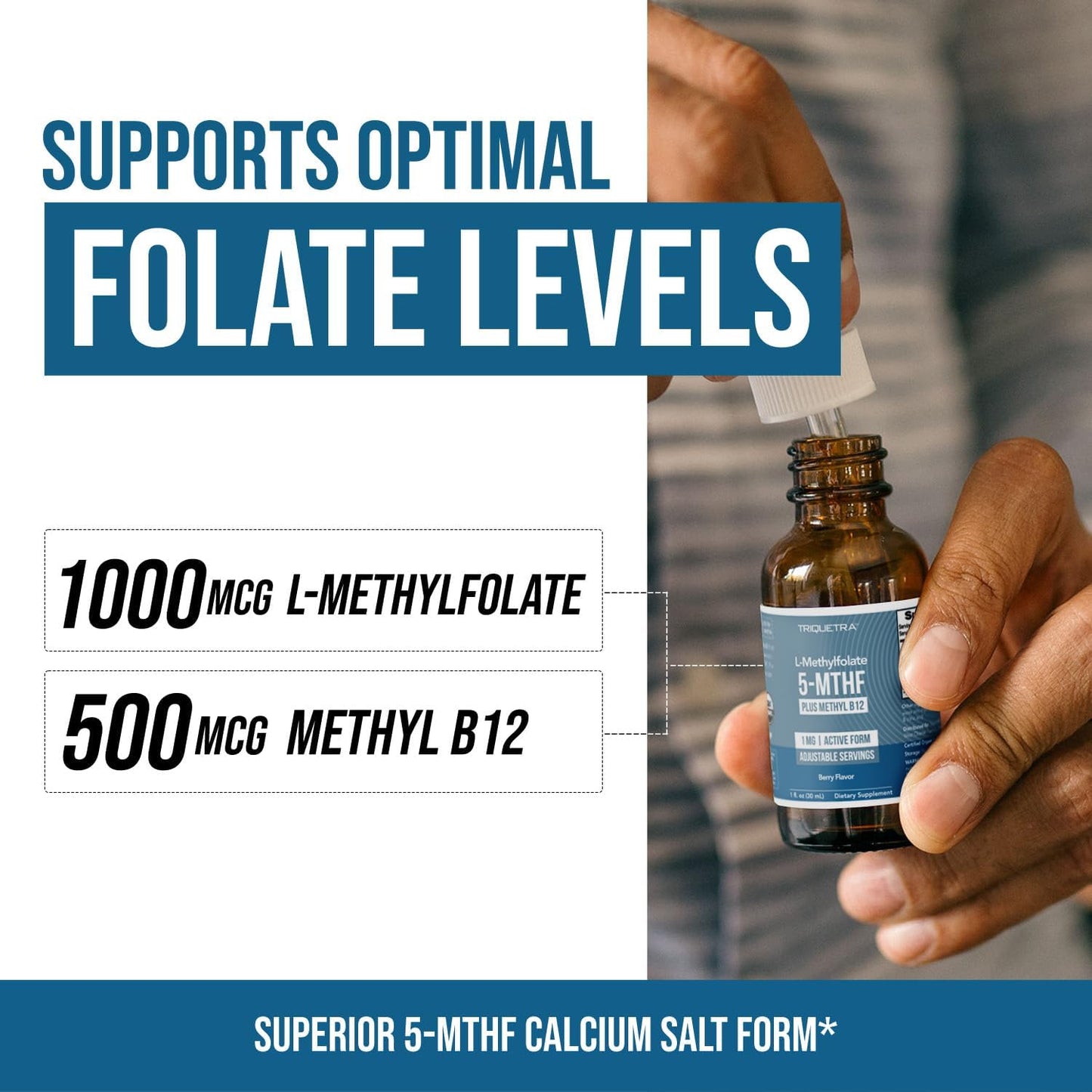 Organic Methyl Folate 1000 mcg + Methyl B12 Cofactor – Liquid Sublingual, Berry Flavour - görsel 5