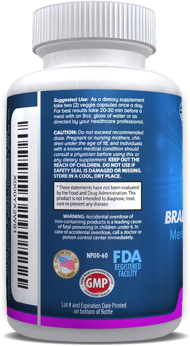 Brain Support Plus - Memory and Focus Supplement with B Vitamins and Herbal Extracts, 60 Capsules - görsel 7