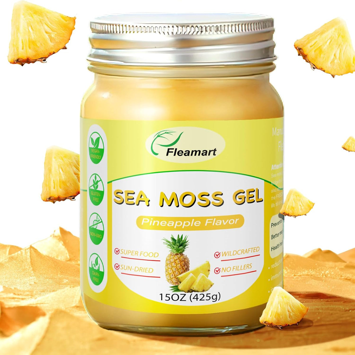 Wildcrafted Irish Sea Moss Gel - Pineapple Flavour (425g) - görsel 1