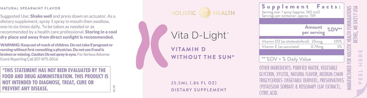 Holistic Health Vita D-Light™ Spray 25.5ML (.86FL oz) - görsel 2