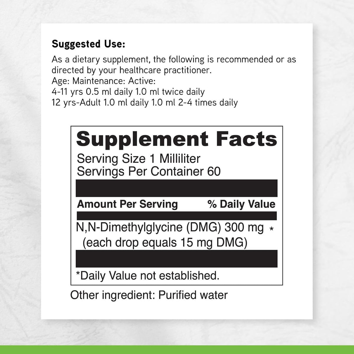 DaVinci Labs Gluconic DMG Liquid 300mg – Supports Immune System, Muscle Function, Heart Health & Brain Health* – 60 ml (60 Servings) - görsel 6