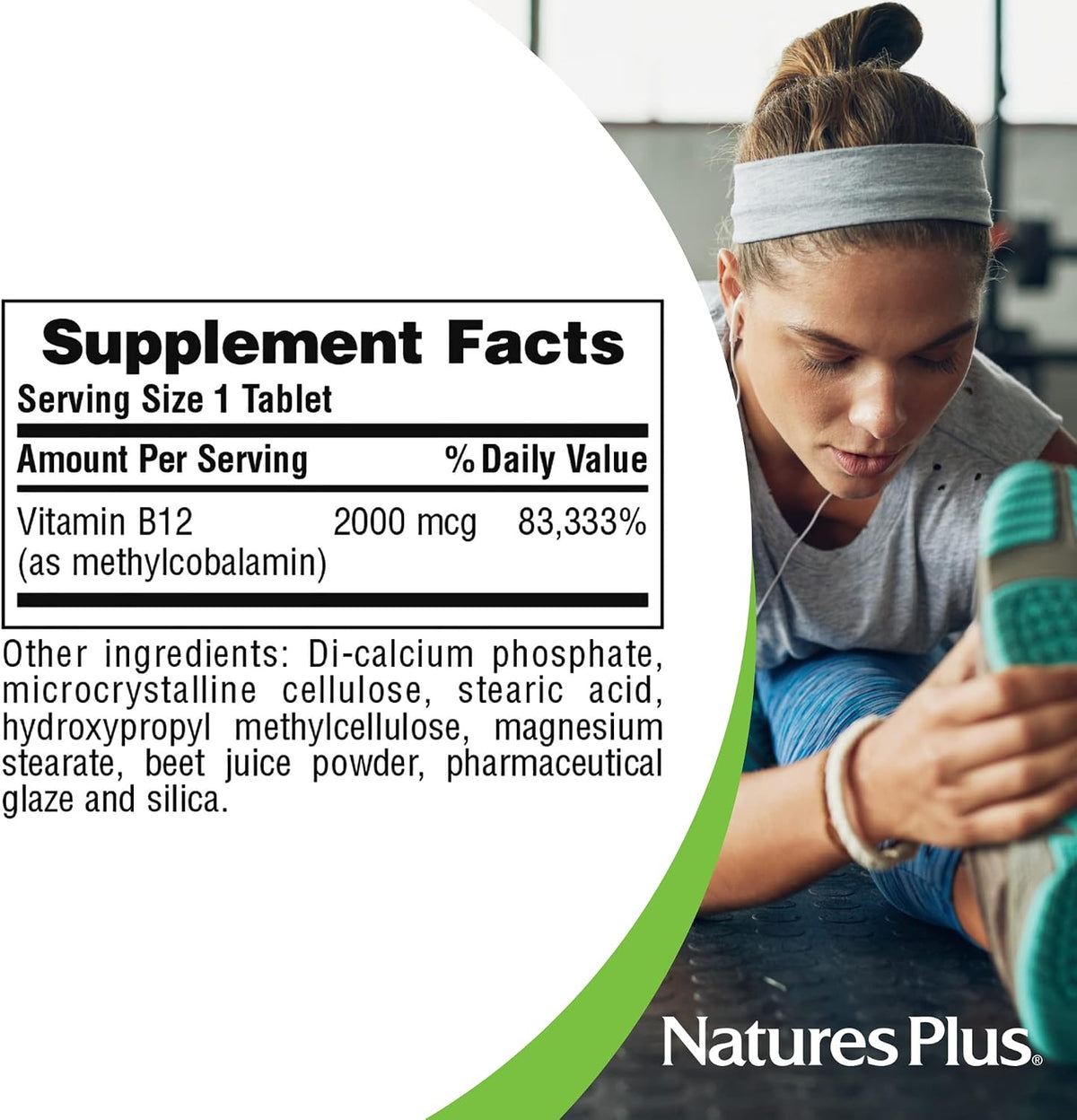 NaturesPlus Vitamin B12 2000 mcg - 60 Sustained Release Tablets - görsel 5
