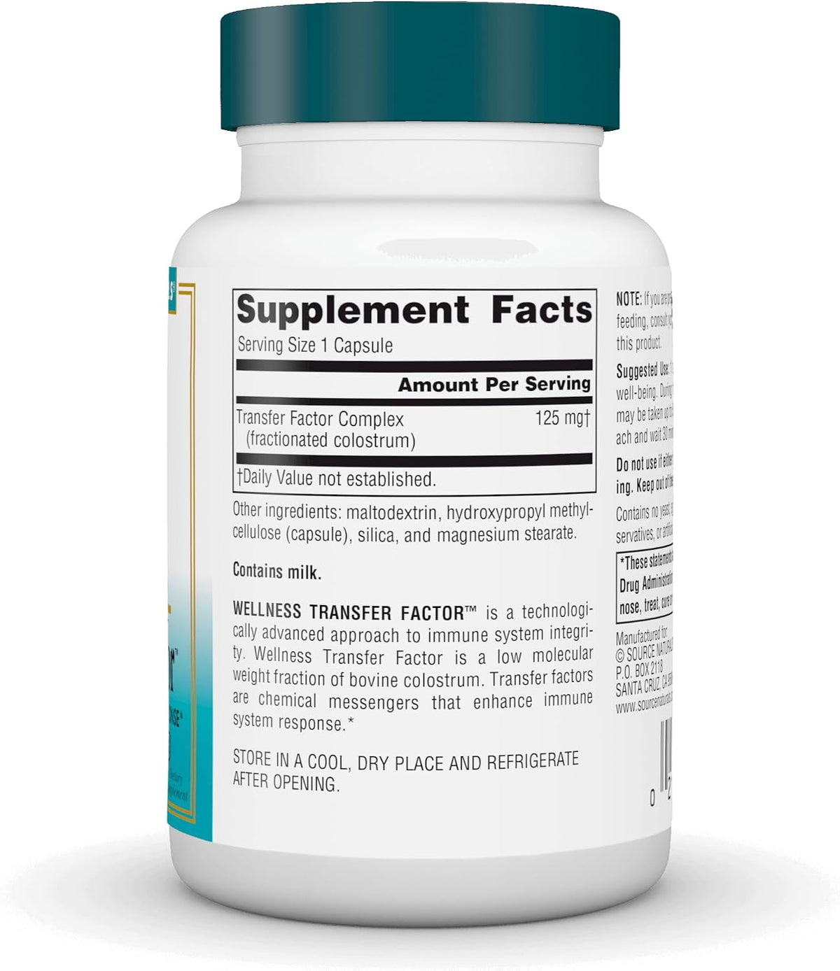 Source Naturals Wellness Transfer Factor, 125 mg, 60 Vegetarian Capsules - görsel 3