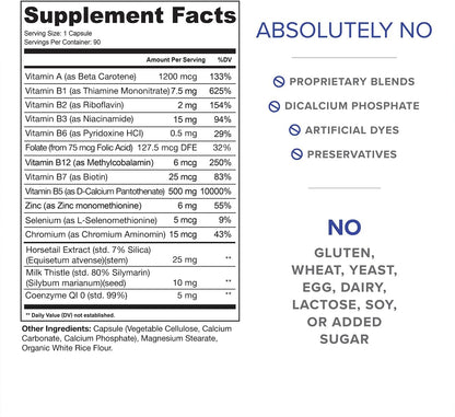 ClearZine Acne Pills – Hormonal & Cystic Acne Supplement for Teens & Adults (90 Capsules)