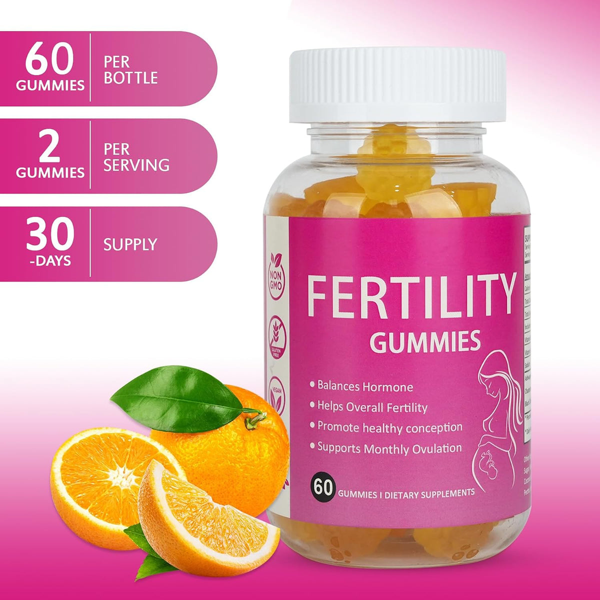 Laicuherb Fertility Support Gummies for Women – with Myo-Inositol & Pantothenic Acid, 60 Gummies - görsel 6