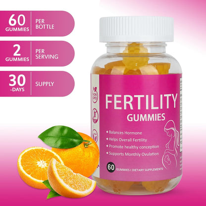 Laicuherb Fertility Support Gummies for Women – with Myo-Inositol & Pantothenic Acid, 60 Gummies