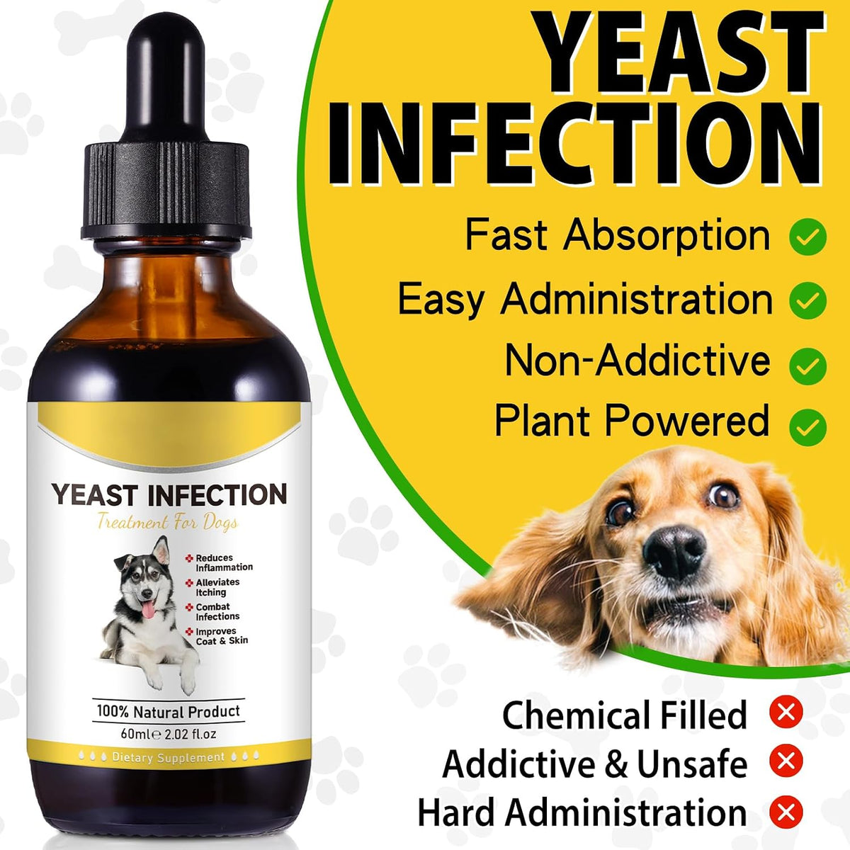 Natural Yeast Infection Treatment for Dogs - – Promotes skin and coat condition — Healthy skin and a shiny coat – Image 2