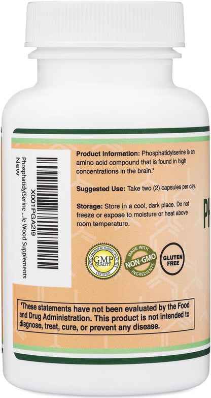 Phosphatidylserine Supplement 300mg Per Serving, 120 Capsules by Double Wood