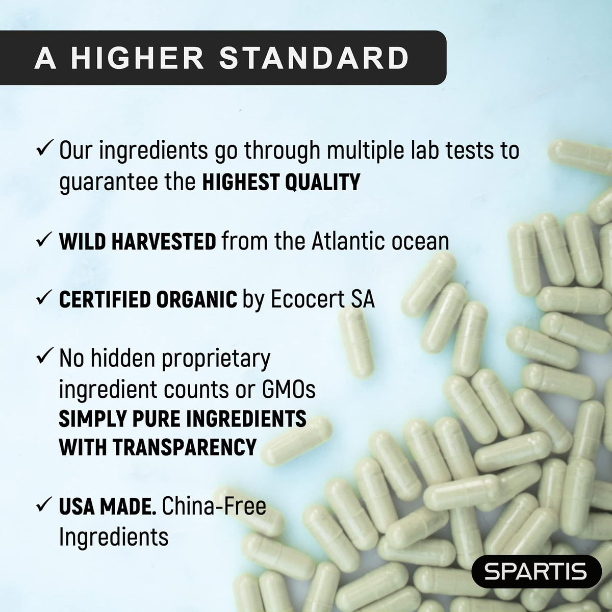Certified Organic Sea Moss Capsules 2250mg – Wildcrafted Irish Sea Moss, Burdock Root & Bladderwrack Supplement (180 Capsules) - görsel 3