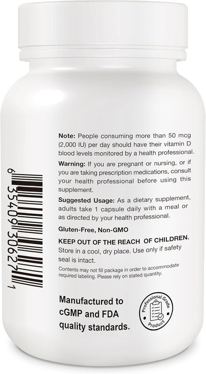 Organic Vitamin D3 125 mcg (5,000 IU) Pro Strength Micro-Capsules - Supports Bone, Muscle, and Immune Health - Easy Swallow, Fast Absorption - naturActiiv