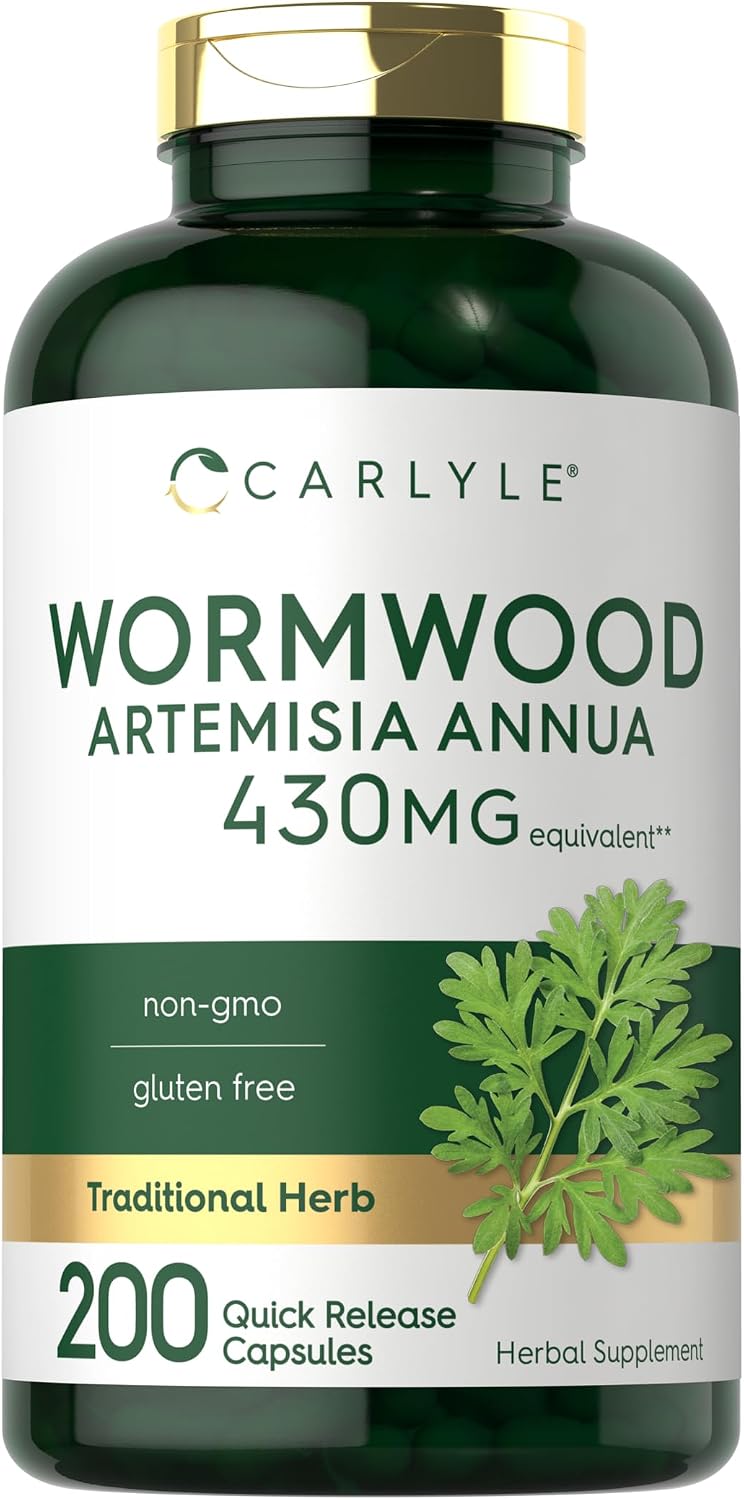 Carlyle Wormwood Capsules – 200 Count – Artemisia Annua Herb – Non-GM & Gluten-free Supplement - görsel 1