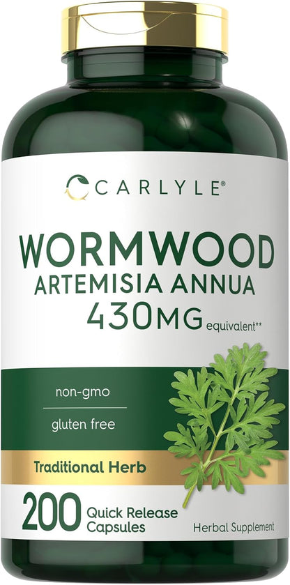 Carlyle Wormwood Capsules – 200 Count – Artemisia Annua Herb – Non-GM & Gluten-free Supplement