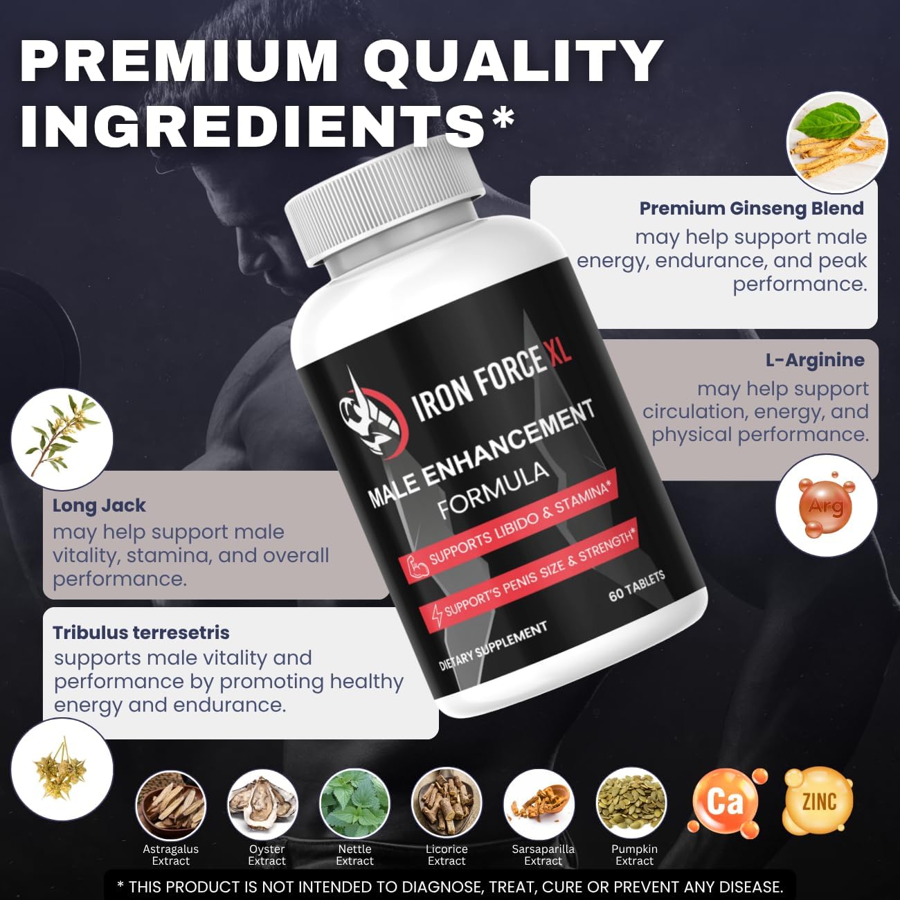 Iron Force XL Capsules for Men - Male Support Food Supplement, 60 Count - görsel 6